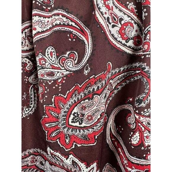 LOFT Outlet Women's Paisley Blouse Short Sleeve Top Medium - Picture 3 of 6